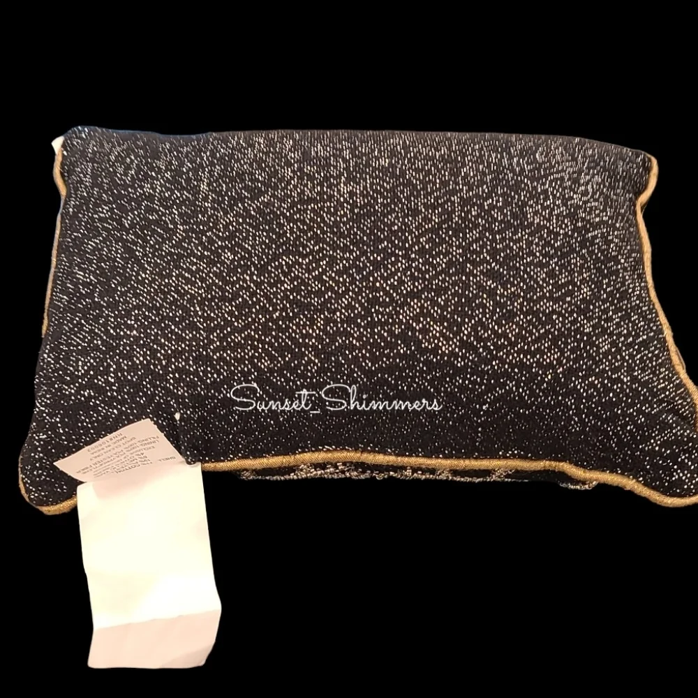 Witch Crafters Halloween Seguin Spider Beaded Spiderweb Pillow Spooky Decor 14